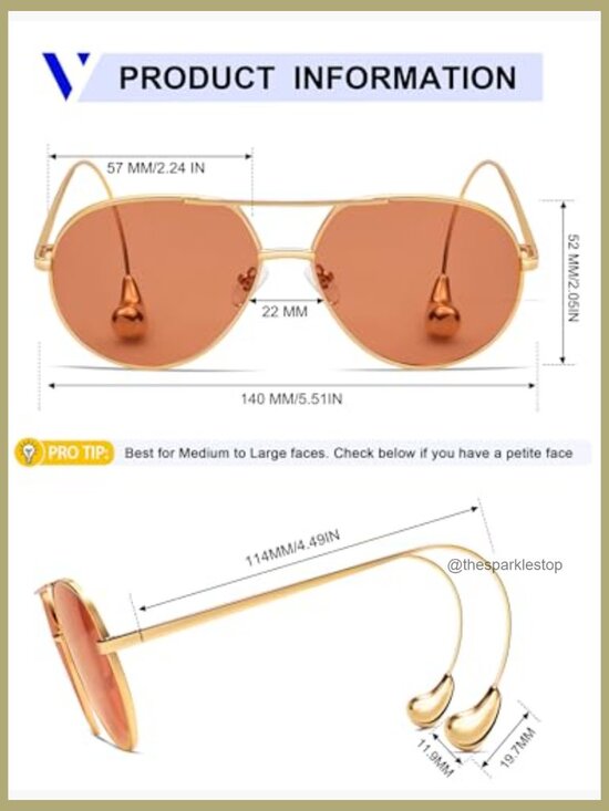 Polarized Aviator Sunglasses with Metal Frame, Oversized Pilot Shades main image 4